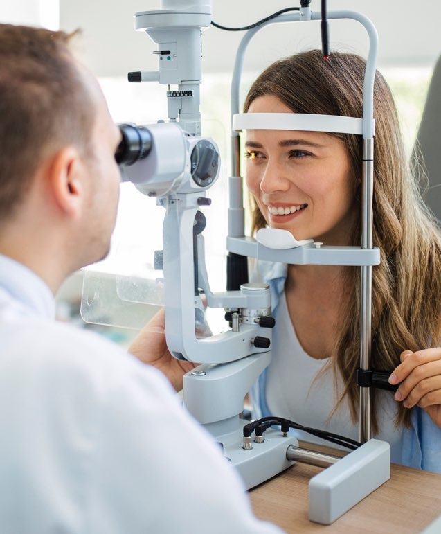 Women Getting Eye Exam